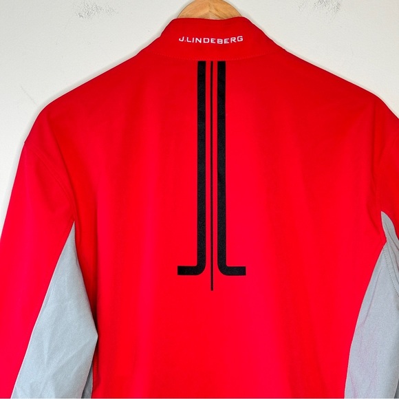 J. Lindeberg Red Black Gray Full Zip Lightweigh Soft Shell Stretch Jacket Sz XL - Picture 11 of 12